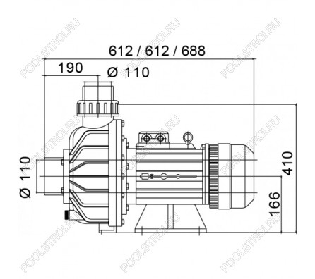 Насос BTP-7500B без префильтра 107-130м³/час(14-10м). 3ф/380В. 8.62/7.5 кВт
