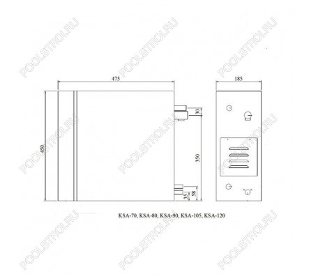 Парогенератор Coasts KSA-120 12 кВт 380В с выносным пультом KS-150